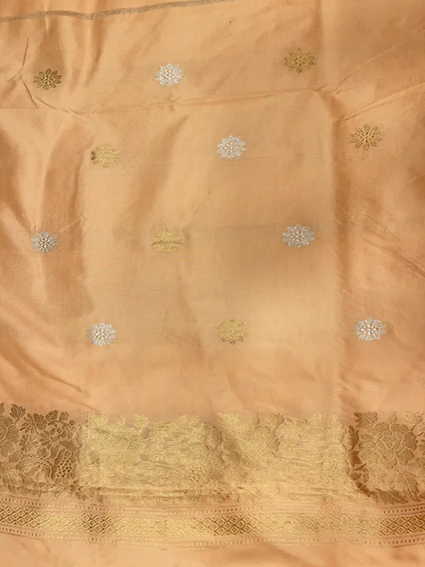 Pure_Handloom_Orange_Katan_Silk_Gold_and_Silver_Zari_Aada_Stripe_Kadhwa_Banarasi_3_pcs_Suit_Set_14000PR_KS10