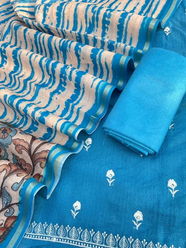 Blue_Kota_Check_Embroidery_Resham_Booti_with_Digital_Print_Dupatta_1100SKL_MKC2