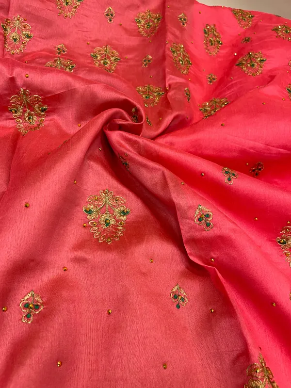 Strawberry_Peach_Cotton_Blend_Zari_Embroidery_Banarasi_Saree_600KS_3