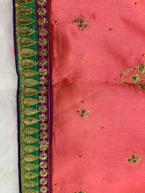 Strawberry_Peach_Cotton_Blend_Zari_Embroidery_Banarasi_Saree_600KS_3