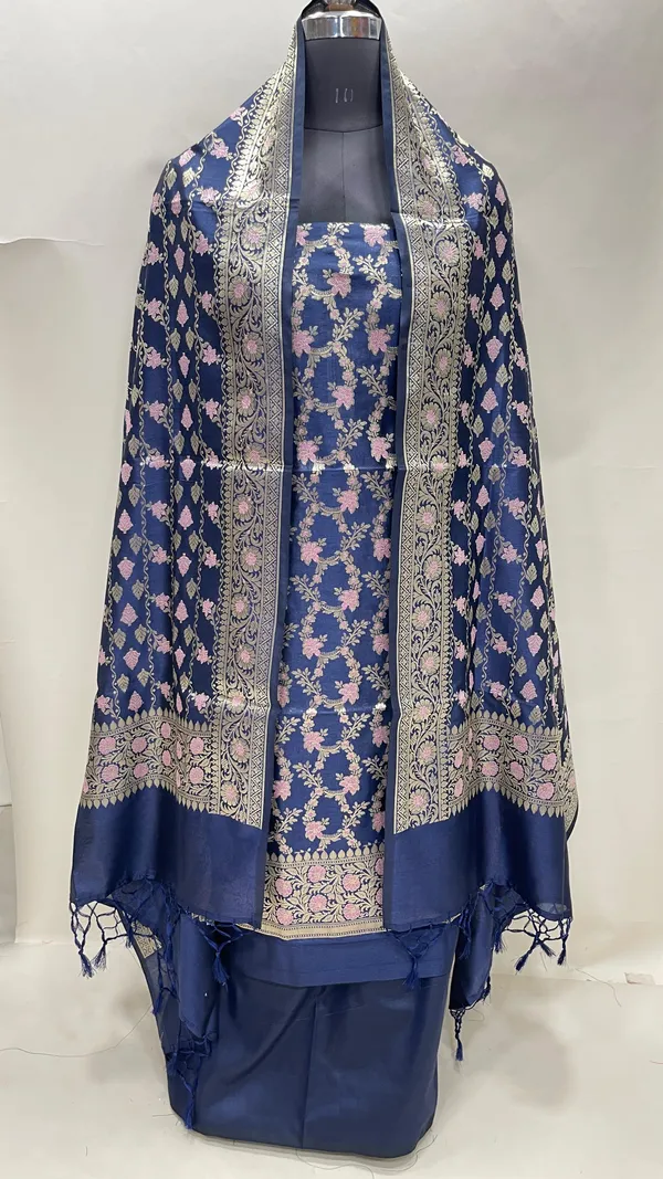 Humairah_Presents_Navy_Blue_Floral_Minakari_Zari_Jaal_3_pcs_Suit_Set_with_Plain_Bottom_and_Lehariya_Stripe_Minakari_Booti_Navy_Blue_Dupatta_ASD_136
