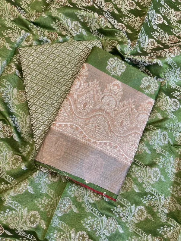 Green_Cotton_Alfi_Resham_Floral_Boota_Contrast_Beige_Border_Banarasi_Suit_600AJ_PJS11