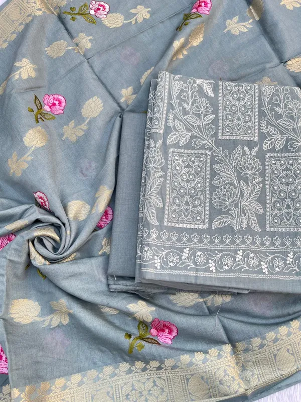 Grey_Pure_Banarasi_Mercerised_Suit_with_Zari_Booti_Weaving_&_Embroidery_Dupatta_1250SKL_ME4