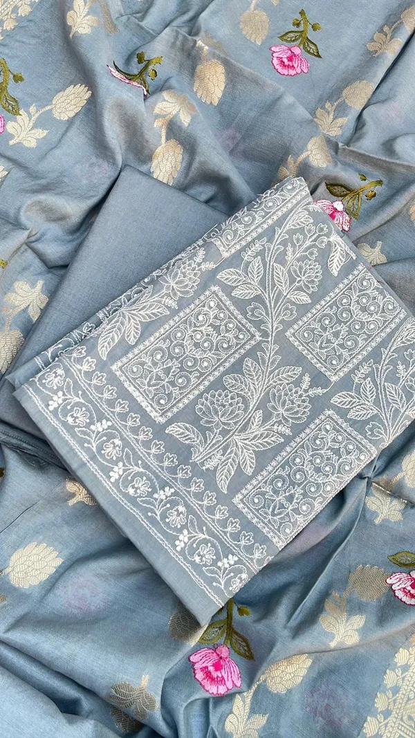 Grey_Pure_Banarasi_Mercerised_Suit_with_Zari_Booti_Weaving_&_Embroidery_Dupatta_1250SKL_ME4