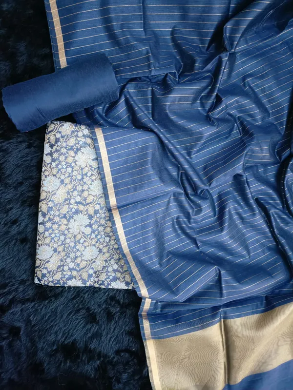 Navy_Blue_Silk_Brocade_Resham_Zari_Banarasi_Suit_with_Cotton_Stripe_Zari_Dupatta_600SKL_MB7