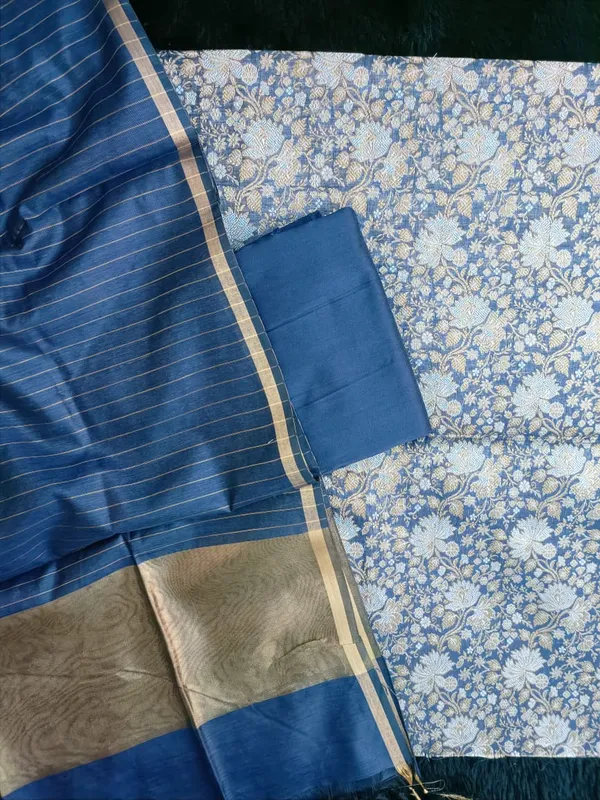 Navy_Blue_Silk_Brocade_Resham_Zari_Banarasi_Suit_with_Cotton_Stripe_Zari_Dupatta_600SKL_MB7