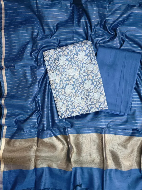 Navy_Blue_Silk_Brocade_Resham_Zari_Banarasi_Suit_with_Cotton_Stripe_Zari_Dupatta_600SKL_MB7