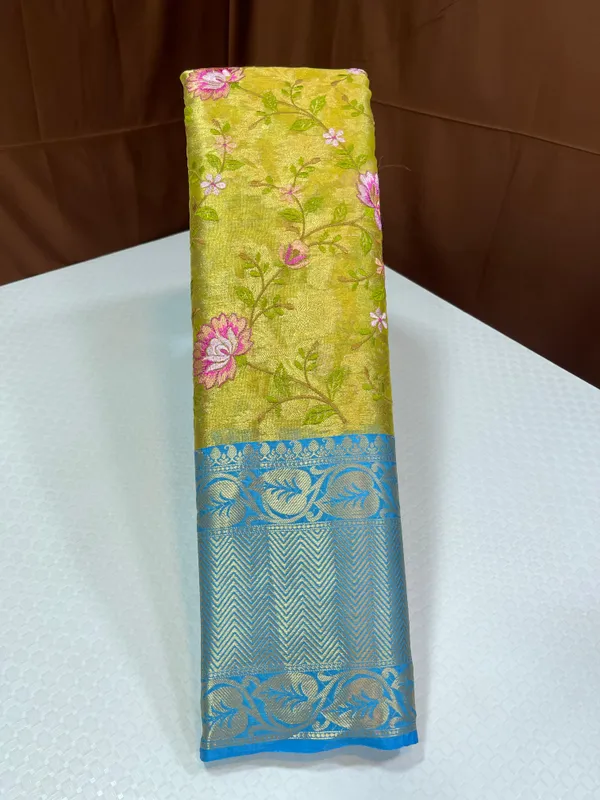 Gold_Tissue_Silk_Floral_Embroidery_Reham_Jaal_with_Contrast_Blue_Border_Banarasi_Saree_MS_TS30