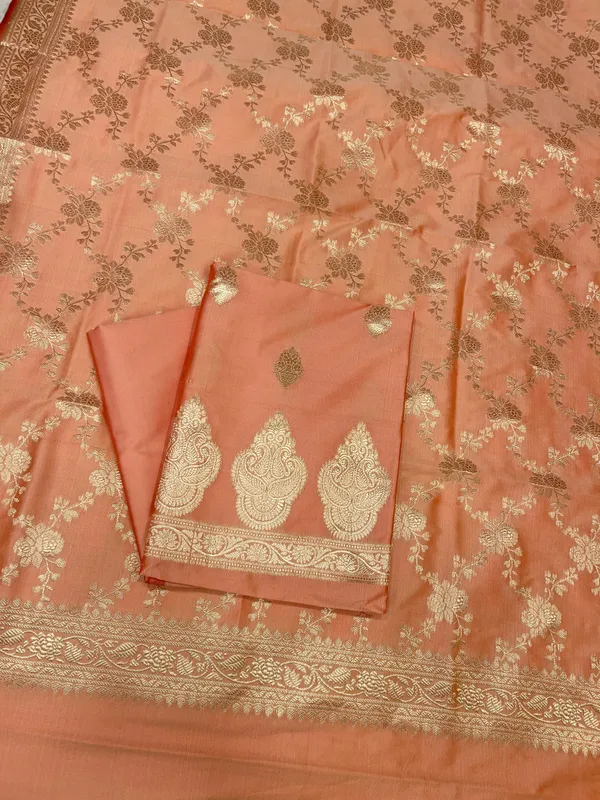 Peach_Semi_Katan_Silk_Handloom_Banarasi_3_pcs_Suit_Set_MUB_SK102
