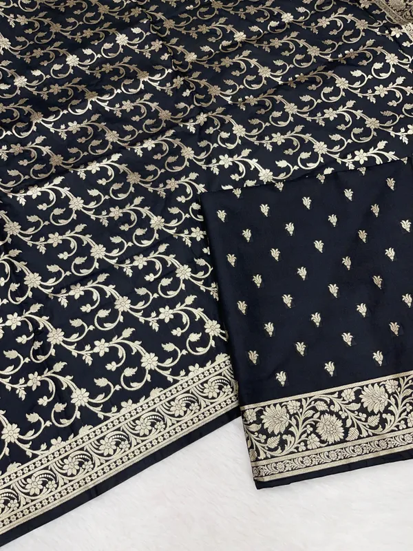 Black_Handloom_Cotton_Silk_Banarasi_3_pcs_Suit_Set_RHN_1