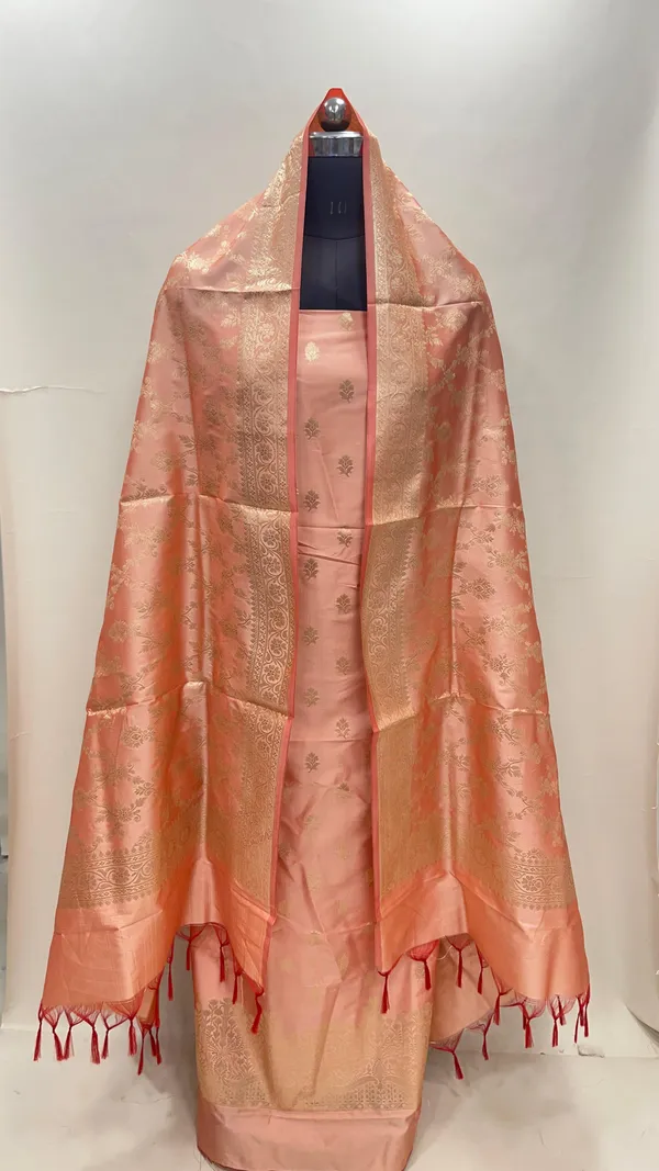 Peach_Semi_Katan_Silk_Handloom_Banarasi_3_pcs_Suit_Set_MUB_SK66