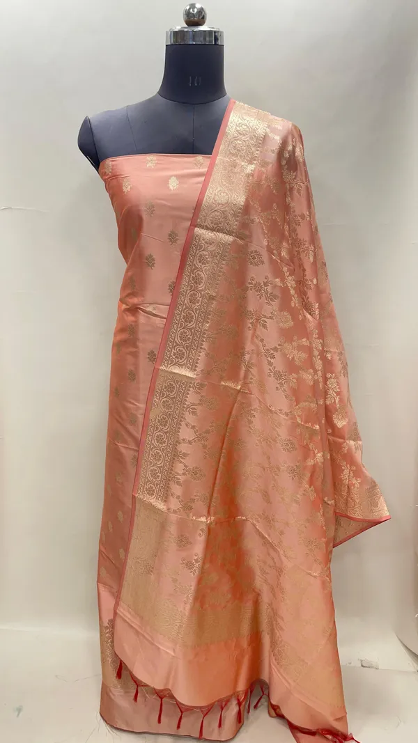 Peach_Semi_Katan_Silk_Handloom_Banarasi_3_pcs_Suit_Set_MUB_SK66