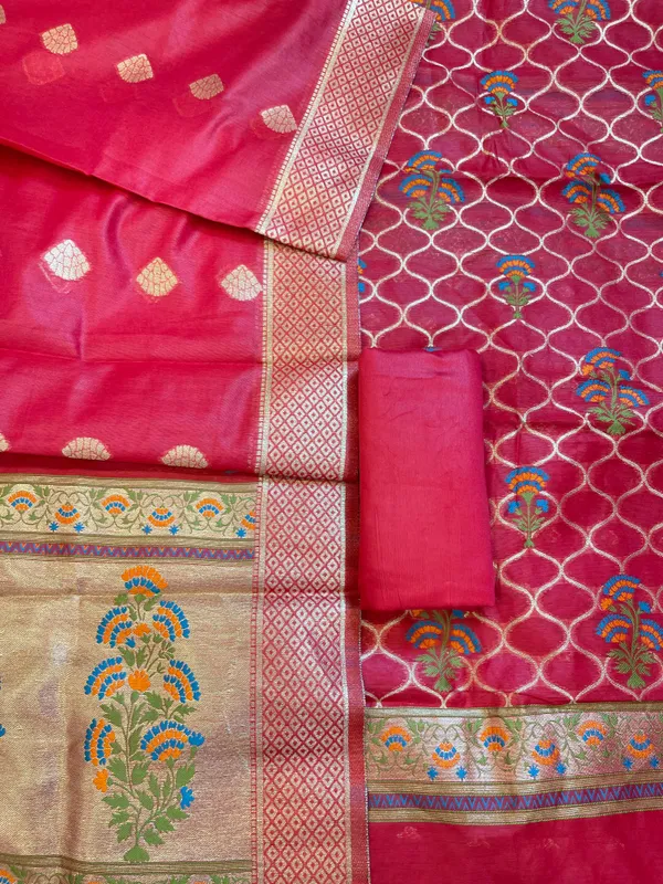Red_Jamdani_Weave_Cotton_Banarasi_3_pcs_Suit_Set_600SKL_JM1