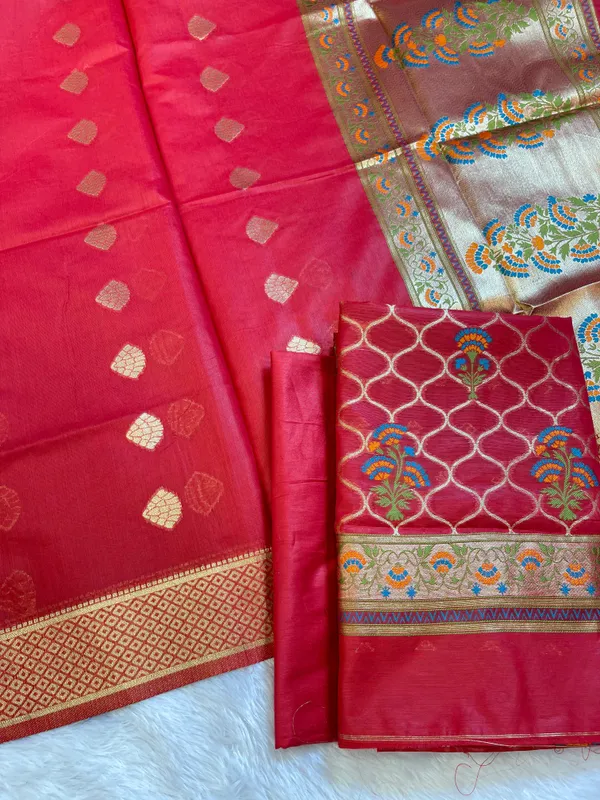 Red_Jamdani_Weave_Cotton_Banarasi_3_pcs_Suit_Set_600SKL_JM1