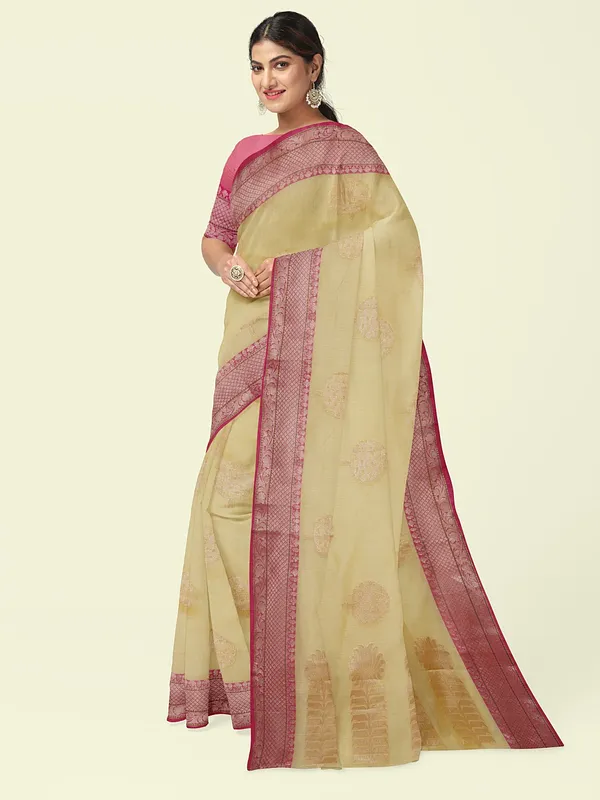 Beige_Cotton_Blend_Banarasi_Sarees_For_Women_GEHKR_40