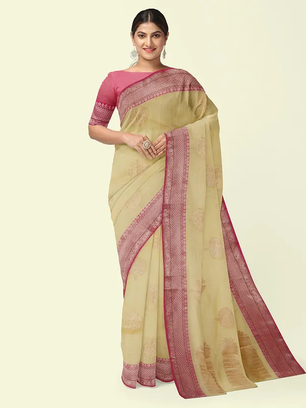 Beige_Cotton_Blend_Banarasi_Sarees_For_Women_GEHKR_40
