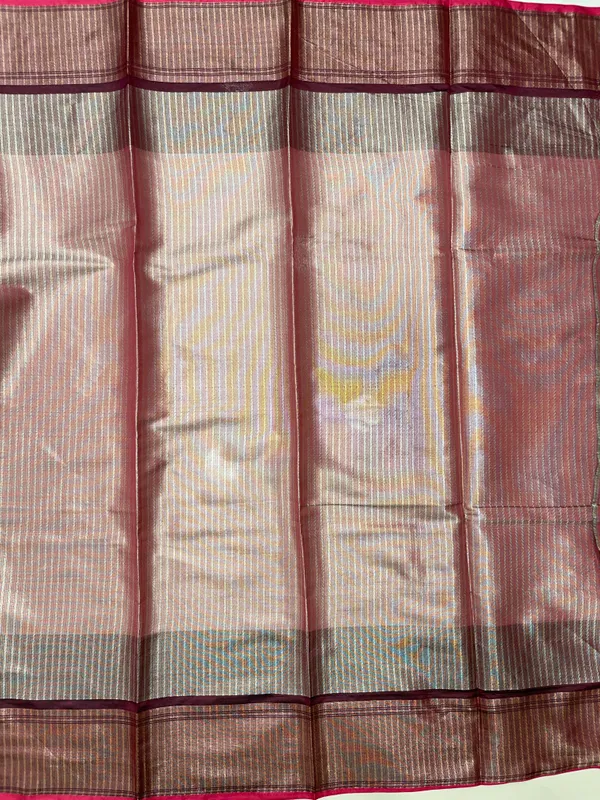 Humairah_Presents_Blue_Art_Silk_Floral_Zari_Copper_Boota_Sliver_Jaal_and_Dual_Skirt_Silver_Zari_Boota_Copper_Zari_Border_with_Contrast_Maroon_Pallu_and_Maroon_Blouse