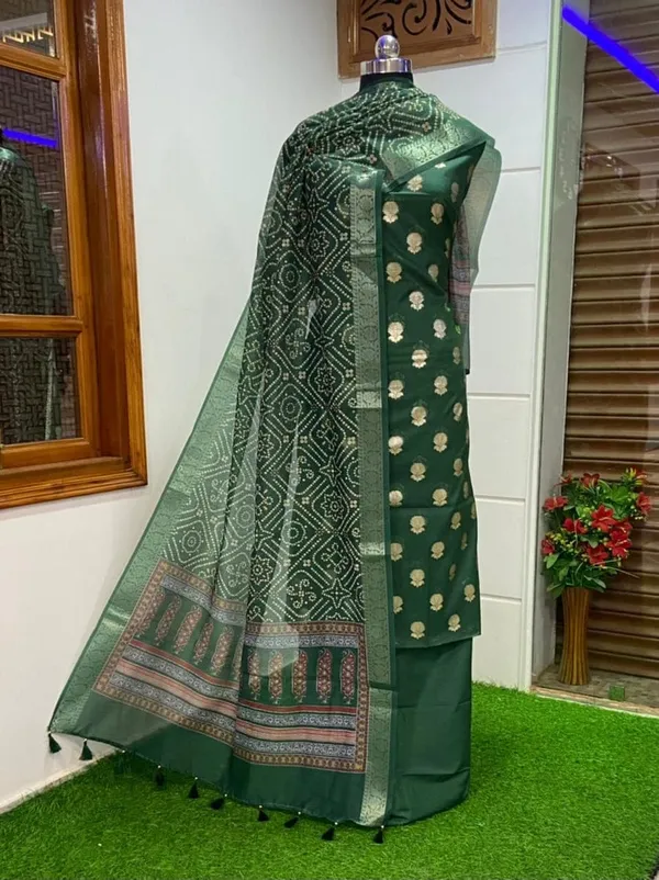 Dark_Green_Mercerised_Cotton_Lurex_Banarasi_Suit_with_Premium_Chanderi_Silk_Dupatta_1100SKL_PML29