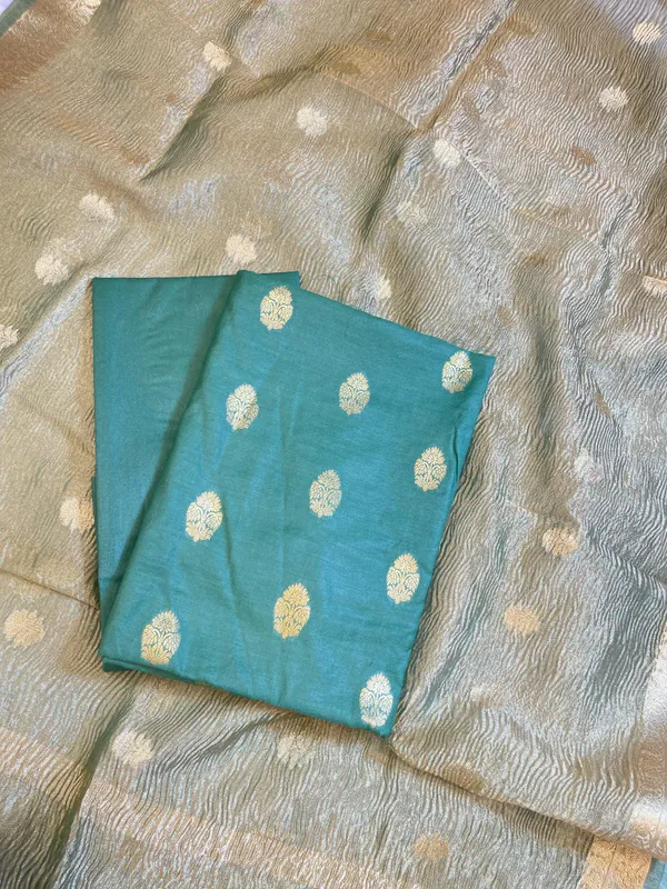 Sea_Green_Pure_Mercerise_Silk_Banarasi_3_pcs_Suit_Set_with_Crush_Tissue_Dupatta_1000SKL_PM11