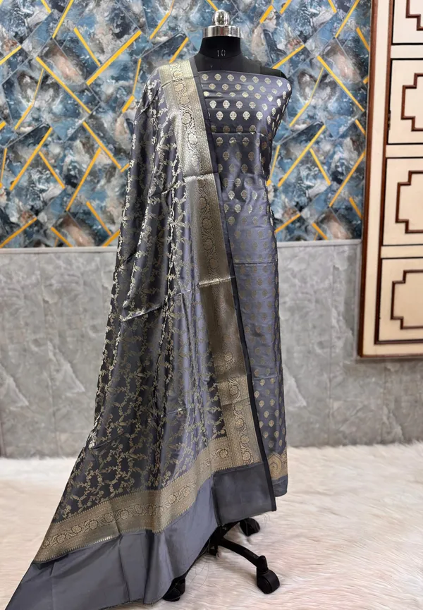 Grey_Katan_Silk_Floral_Zari_Daman_Booti_Banarasi_Suit_with_Tilfi_Zari_Jaal_Dupatta_800SKL_KSD20