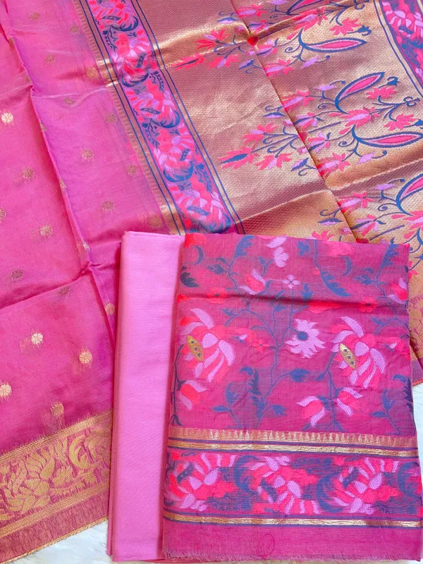 Pink_Jamdani_Weave_Cotton_Banarasi_3_pcs_Suit_Set_600SKL_JM16