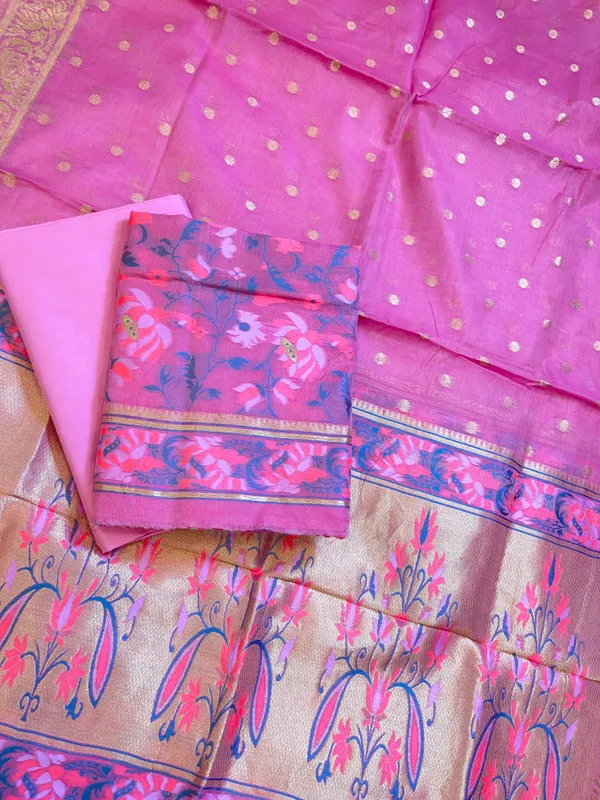 Pink_Jamdani_Weave_Cotton_Banarasi_3_pcs_Suit_Set_600SKL_JM16