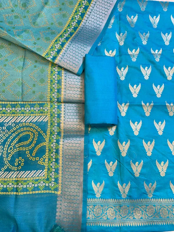 Seagreen_Katan_Silk_Zari_Zig-Zag_with_Cotton_Print_Dupatta_Banarasi_3_pcs_Suit_Set_1500AJ_KCP18