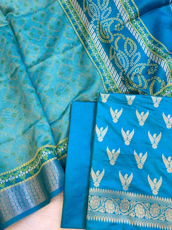 Seagreen_Katan_Silk_Zari_Zig-Zag_with_Cotton_Print_Dupatta_Banarasi_3_pcs_Suit_Set_1500AJ_KCP18