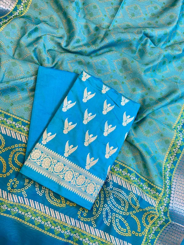 Seagreen_Katan_Silk_Zari_Zig-Zag_with_Cotton_Print_Dupatta_Banarasi_3_pcs_Suit_Set_1500AJ_KCP18