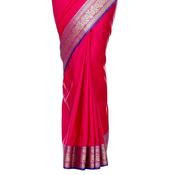 Humairah_Presents_Pink_Satin_Silk_Saree_With_Blouse_Piece(JA14)