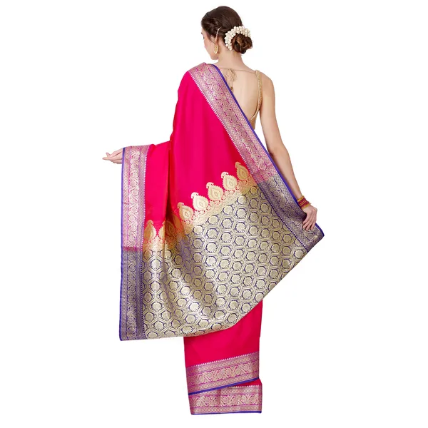 Humairah_Presents_Pink_Satin_Silk_Saree_With_Blouse_Piece(JA14)