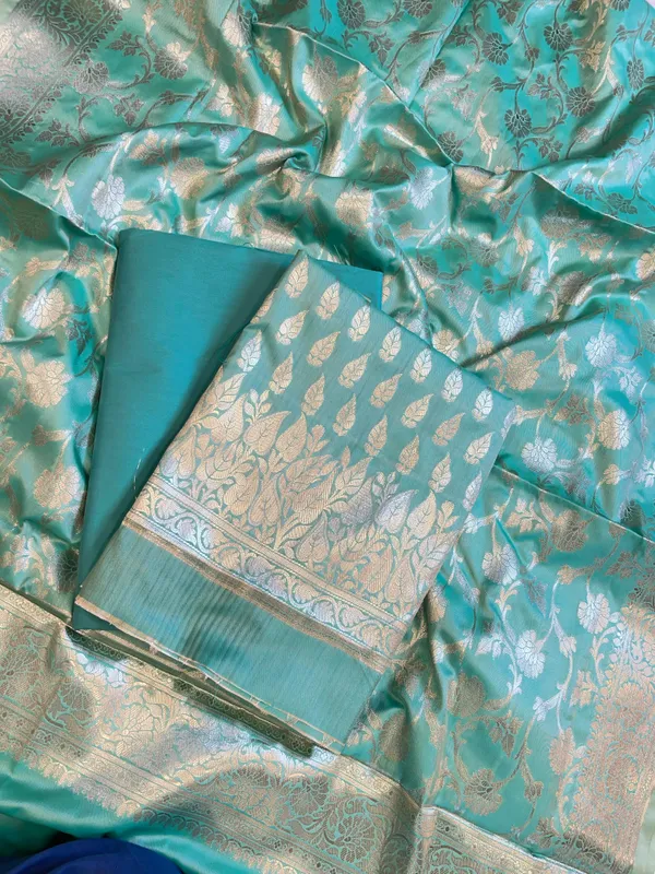 Seagreen_Semi_Silk_Floral_Zari_Booti_Banarasi_3_pcs_Suit_Set_900AJ_SK17