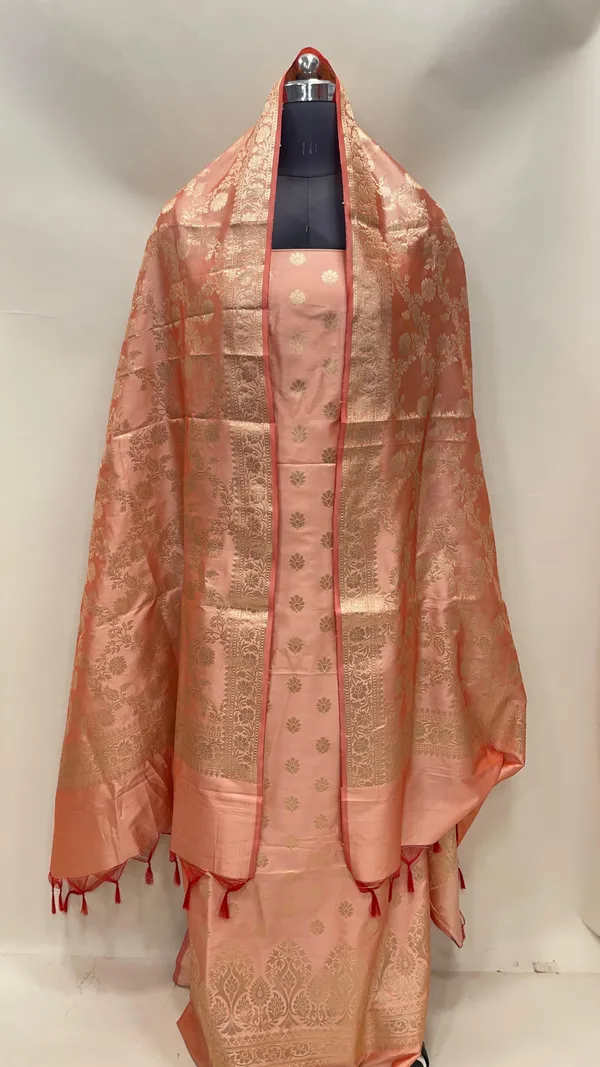 Peach_Semi_Katan_Silk_Handloom_Banarasi_3_pcs_Suit_Set_MUB_SK74
