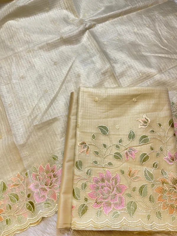 Yellow_Kota_Check_Embroidery_Banarasi_3_pcs_Suit_Set_1100SKL_KC5