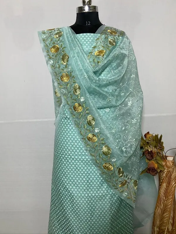Seagreen_Banarasi_Cotton_Embroidered_Suit_with_Heavy_Organza_Floral_Embroidery_Dupatta_1200SKL_CSE2