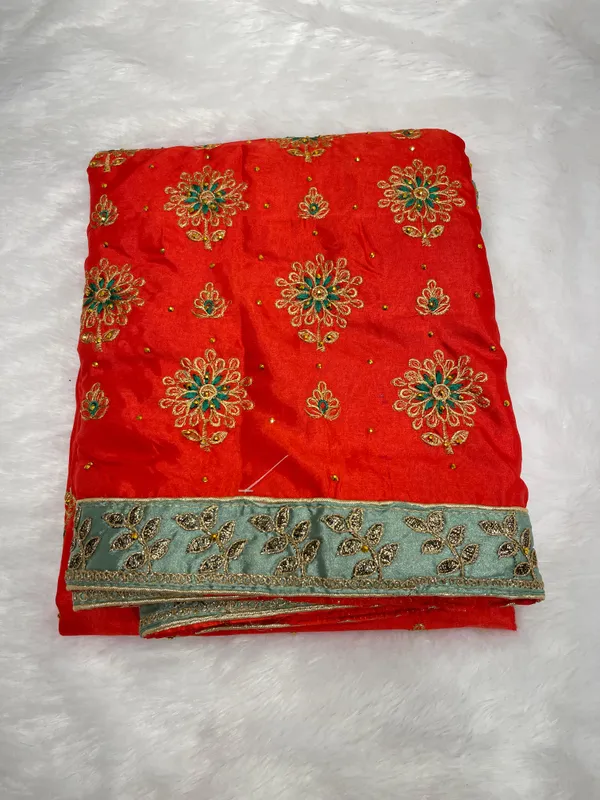 Orange_Cotton_Blend_Zari_Embroidery_Banarasi_Saree_600KS_9