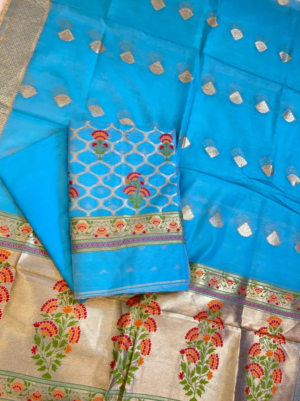 Blue_Jamdani_Weave_Cotton_Banarasi_3_pcs_Suit_Set_600SKL_JM4