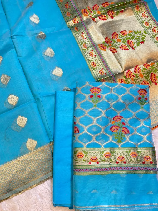 Blue_Jamdani_Weave_Cotton_Banarasi_3_pcs_Suit_Set_600SKL_JM4