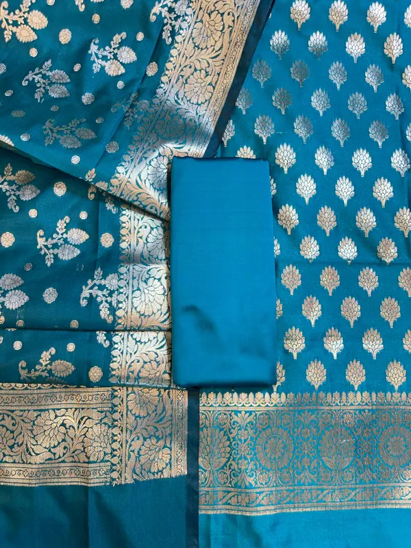 Seagreen_Semi_Silk__Floral_Booti_Banarasi_3_pcs_Suit_Set_900AJ_SK6