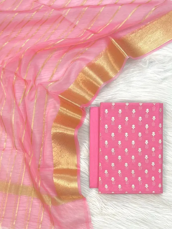 Pink_Chanderi_Zari_Booti_with_Stripe_Dupatta_Banarasi_Suit_Set_1000SKL_CH6