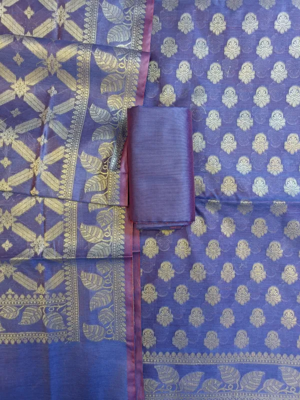 Violet_Blue_Cotton_Blend_Floral_Zari_Booti_with_Zig-Zag_Zari_Jaal_Dupatta_Banarasi_Suit_65SHL_PV6