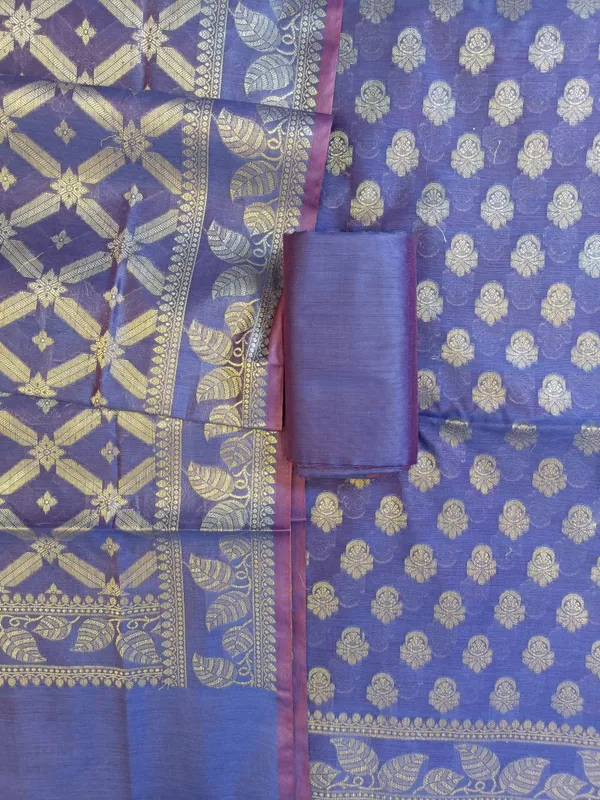 Violet_Blue_Cotton_Blend_Floral_Zari_Booti_with_Zig-Zag_Zari_Jaal_Dupatta_Banarasi_Suit_65SHL_PV6