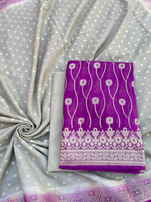 Purple_Chiffon_Georgette_Banarasi_Suit_with_Contrast_Border_Zari_Booti_Grey_Dupatta_1250DAN_CF3