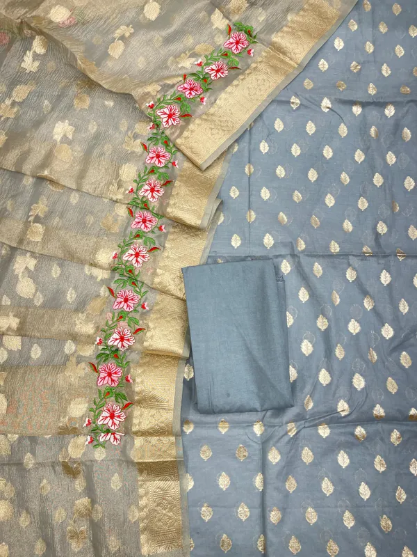 Blue_Pure_Cotton_Embroidery_Tissue_Dupatta_Banarasi_3_pcs_Suit_Set_IM_PCEM2