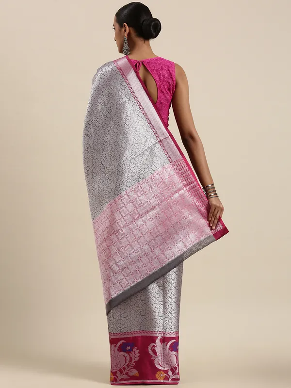 Grey_Kanjeevaram_Banarasi_Sarees_For_Women_GEMA23