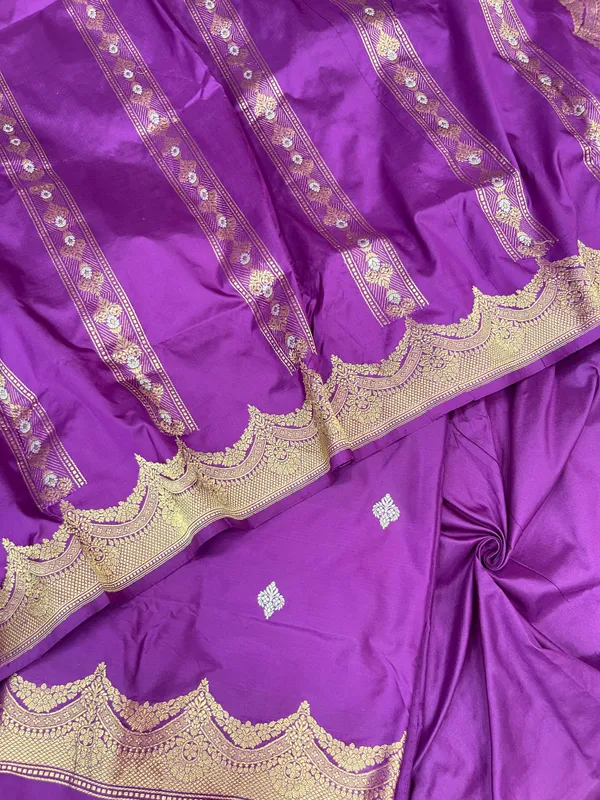 Pure_Handloom_Purple_Katan_Silk_Silver_Zari_Booti_Katan_Silk_Kadhwa_Banarasi_3_pcs_Suit_Set_14000PR_KS7