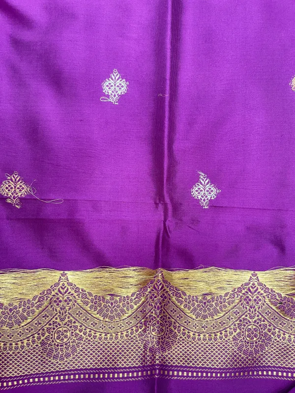 Pure_Handloom_Purple_Katan_Silk_Silver_Zari_Booti_Katan_Silk_Kadhwa_Banarasi_3_pcs_Suit_Set_14000PR_KS7