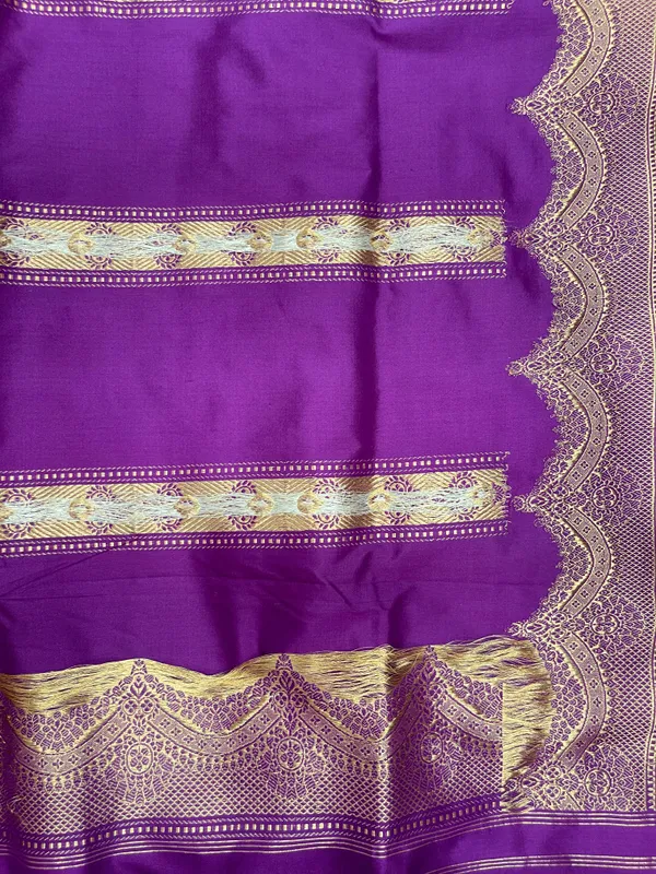 Pure_Handloom_Purple_Katan_Silk_Silver_Zari_Booti_Katan_Silk_Kadhwa_Banarasi_3_pcs_Suit_Set_14000PR_KS7