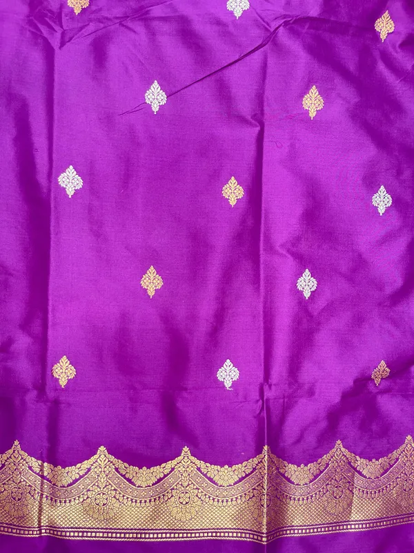 Pure_Handloom_Purple_Katan_Silk_Silver_Zari_Booti_Katan_Silk_Kadhwa_Banarasi_3_pcs_Suit_Set_14000PR_KS7
