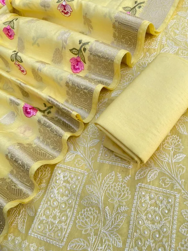 Yellow_Pure_Banarasi_Mercerised_Suit_with_Zari_Booti_Weaving_&_Embroidery_Dupatta_1250SKL_ME2